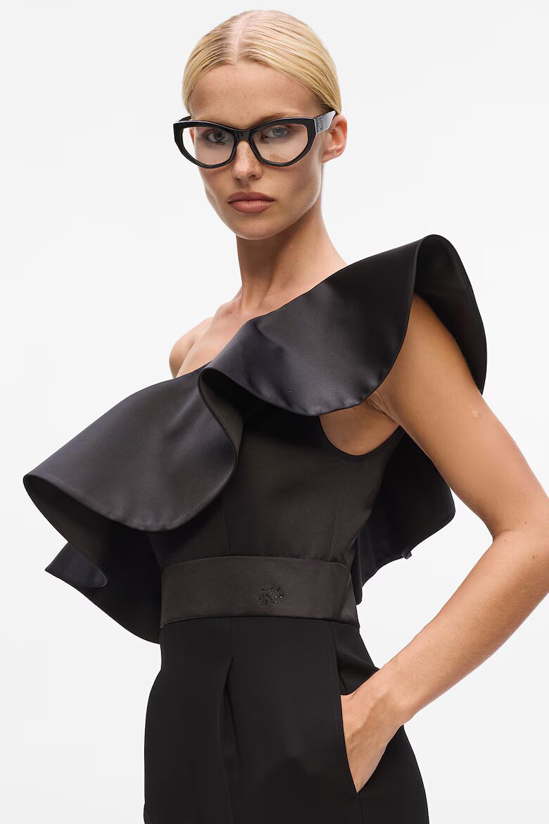 Karl Lagerfeld Гащеризон с едно рамо Черен