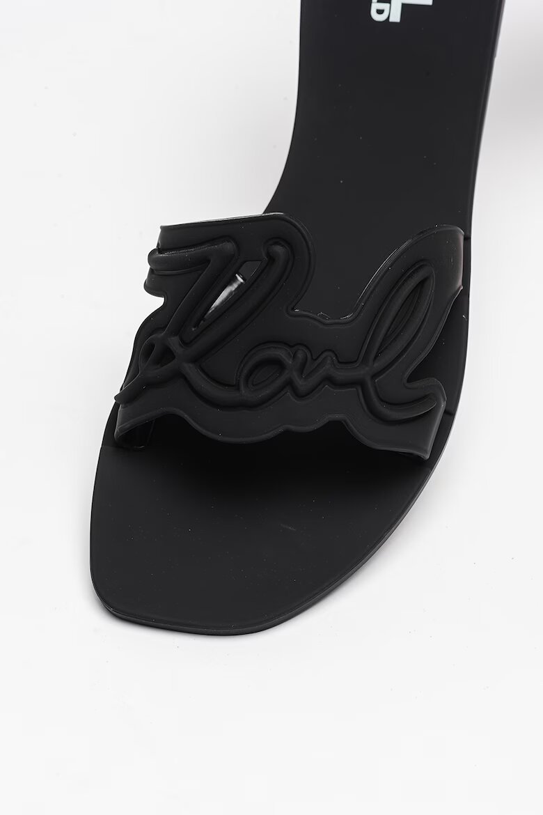 Karl Lagerfeld Гумирани чехли с лого Черен