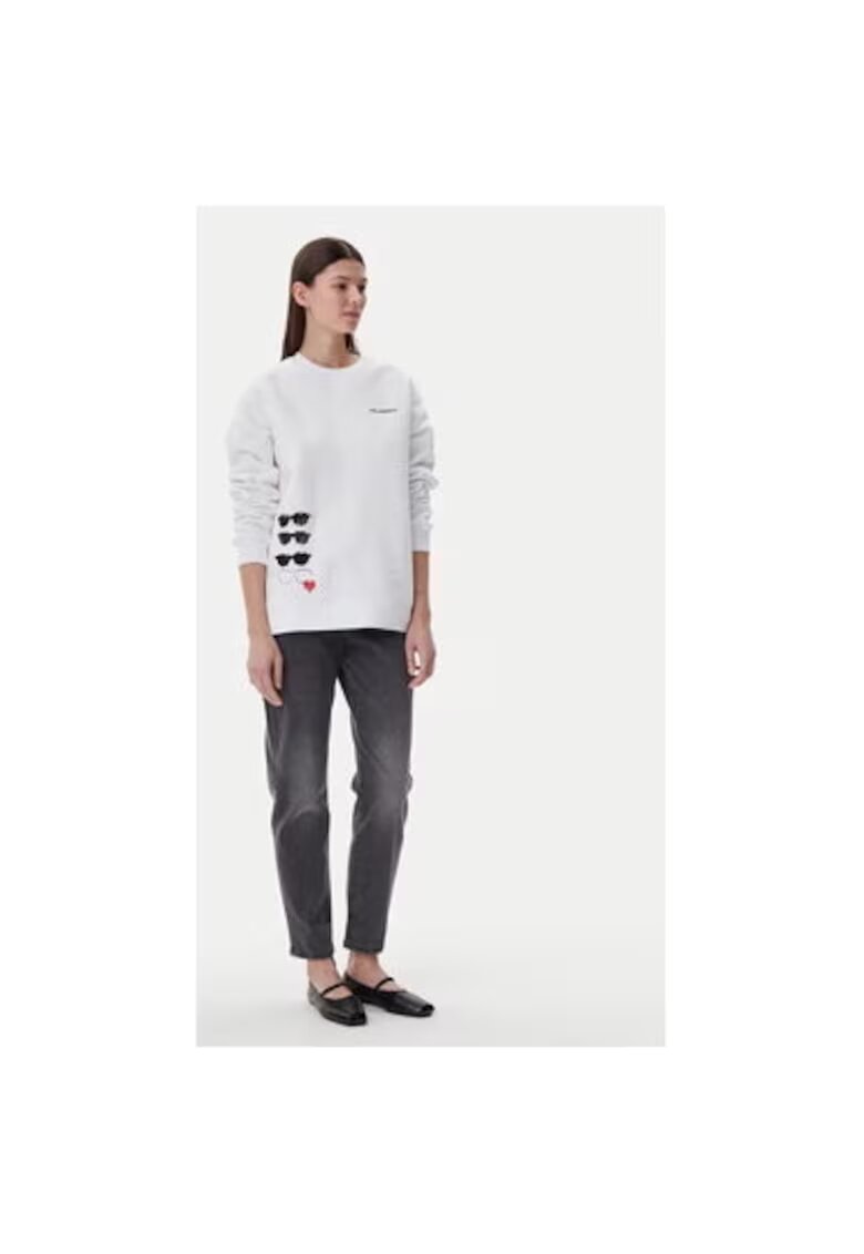 KARL LAGERFELD JEANS Дамска блуза - 304579868 - Органичен памук - Бяла