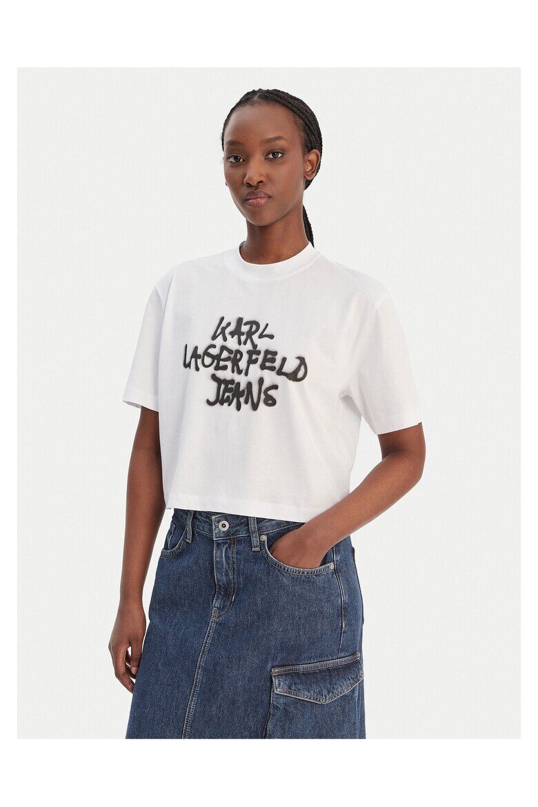 KARL LAGERFELD JEANS Дамска тениска памук бяла