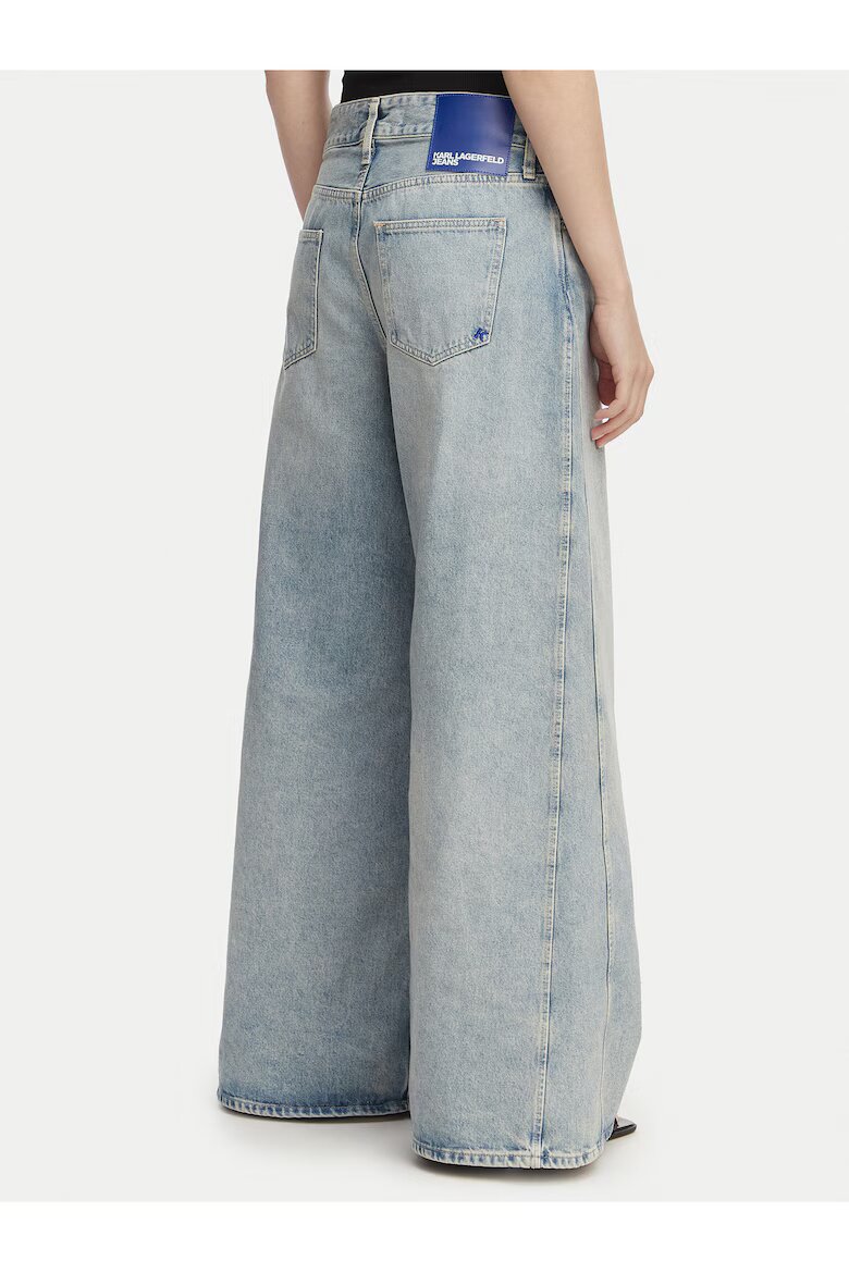 KARL LAGERFELD JEANS Дамски дънки широка кройка син памук