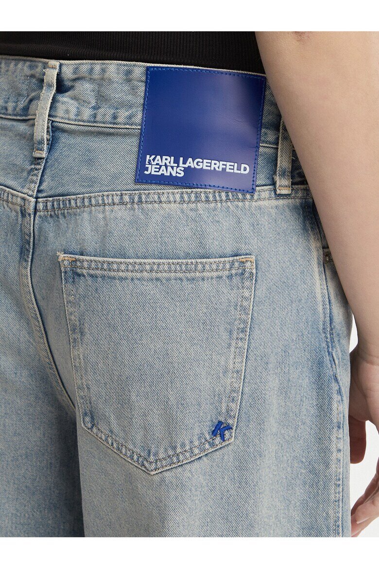 KARL LAGERFELD JEANS Дамски дънки широка кройка син памук