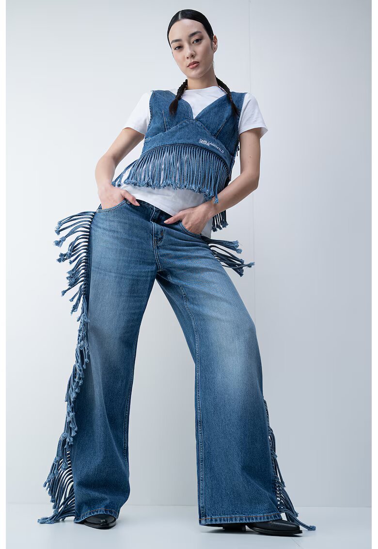KARL LAGERFELD JEANS Дънки с широк крачол и пискюли