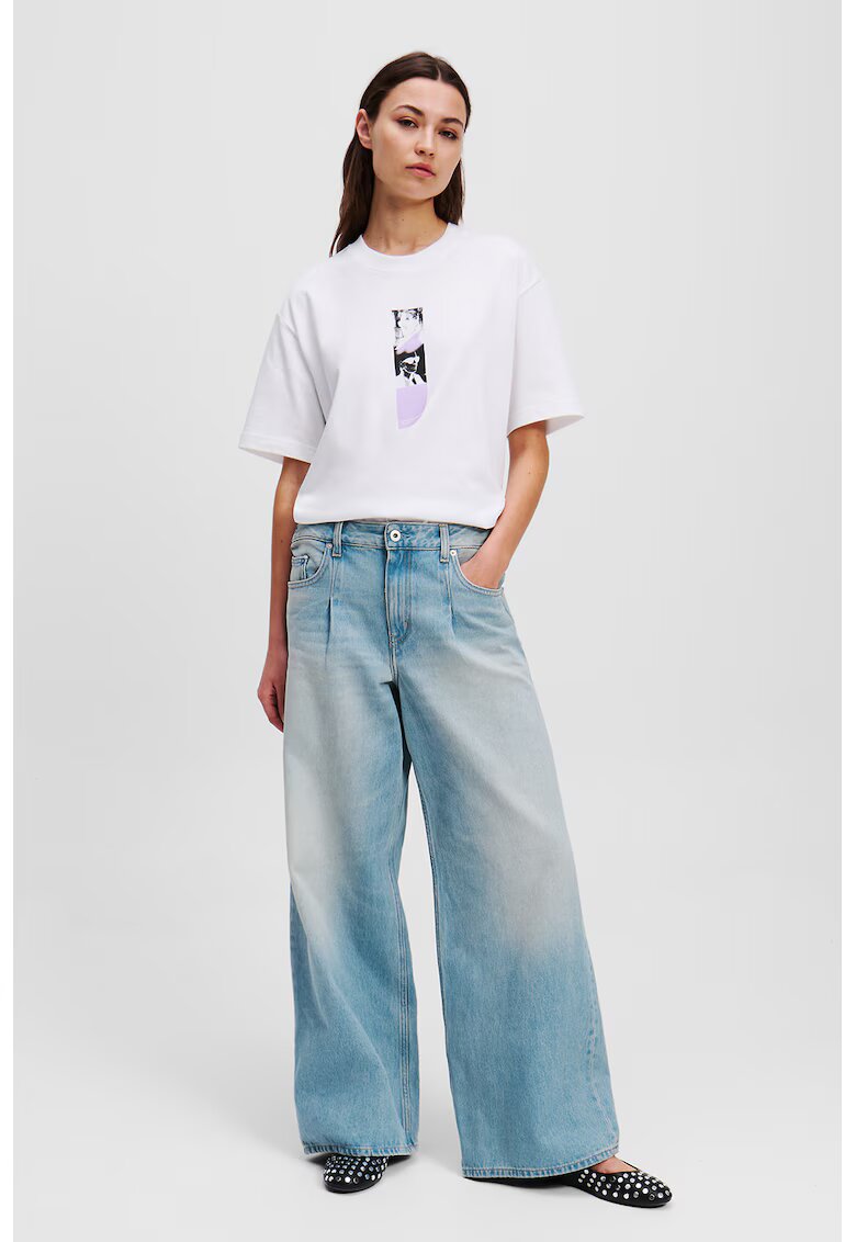 KARL LAGERFELD JEANS Дънки с широк крачол и захабен ефект