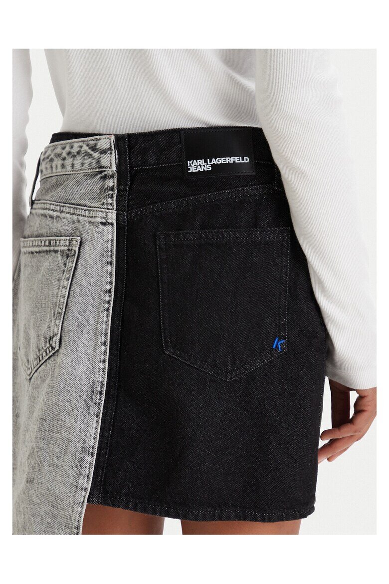 KARL LAGERFELD JEANS Дънкова пола сива памук цип