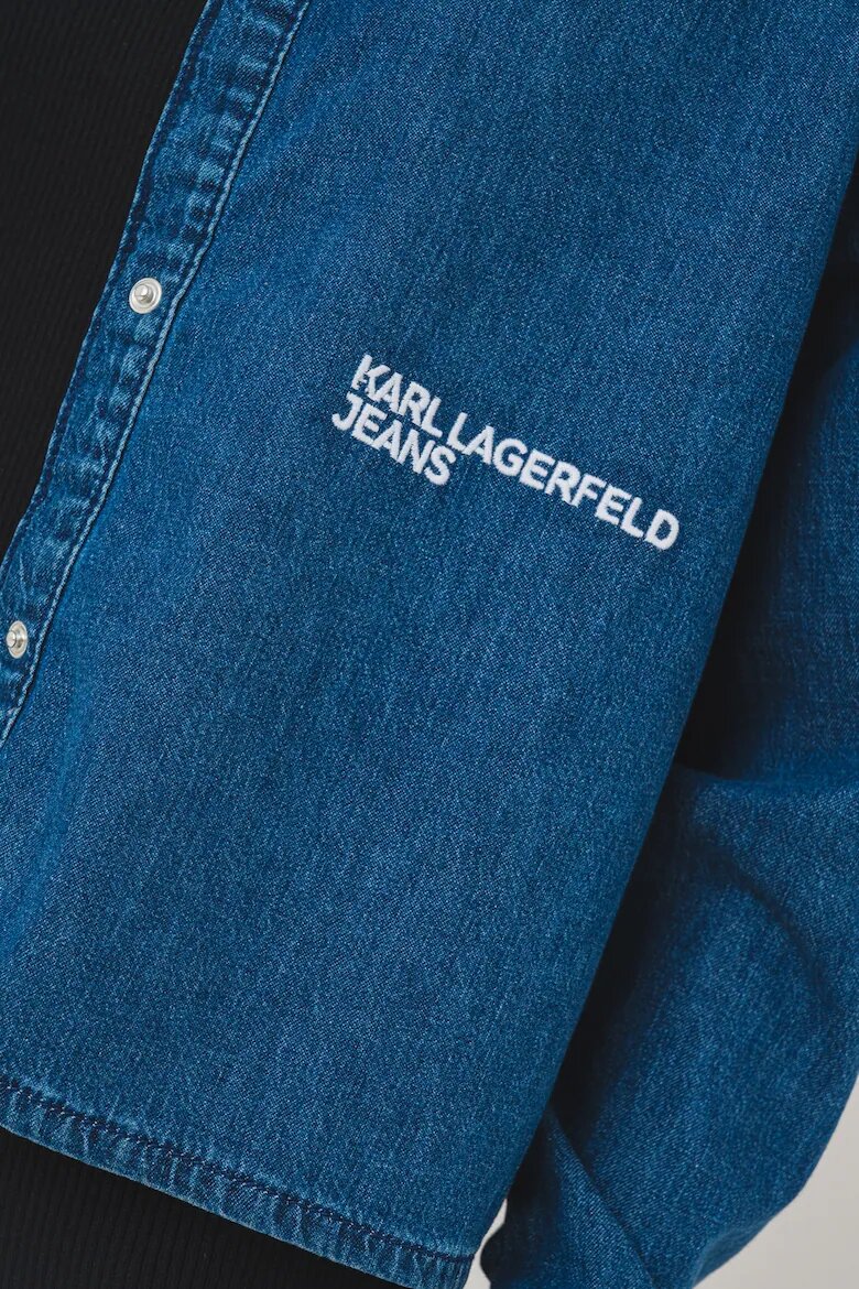 KARL LAGERFELD JEANS Дънкова риза с капси Тъмносин