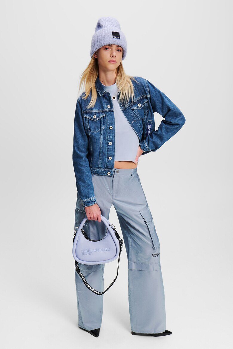 KARL LAGERFELD JEANS Дънково яке от органичен памук с джобове на гърдите Петролно синьо