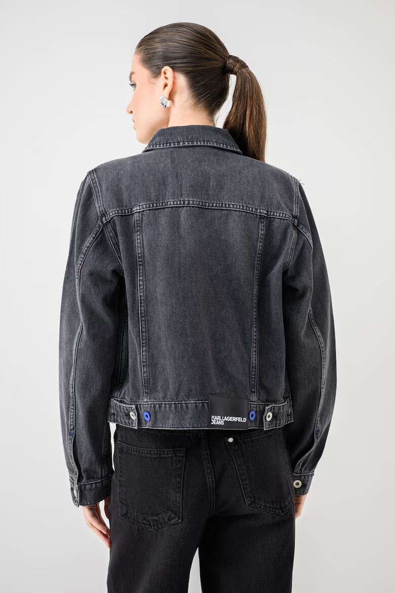 KARL LAGERFELD JEANS Дънково яке с метални копчета Tъмносив