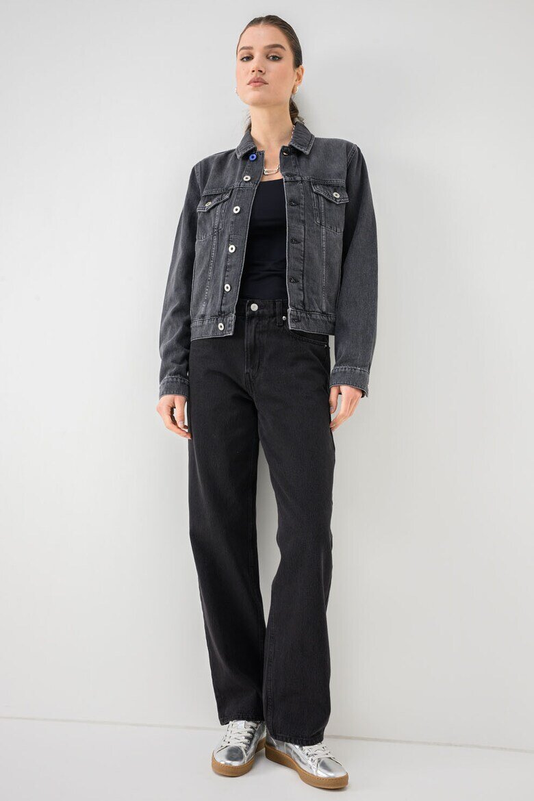 KARL LAGERFELD JEANS Дънково яке с метални копчета Tъмносив