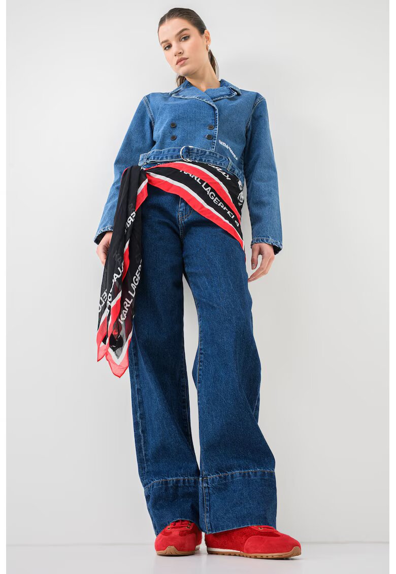 KARL LAGERFELD JEANS Къс дънков тренч с колан