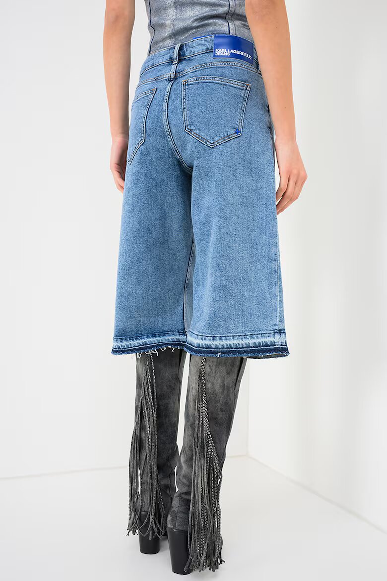KARL LAGERFELD JEANS Къс панталон от деним с висока талия Прашно синьо