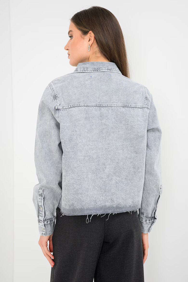 KARL LAGERFELD JEANS Къса риза от деним Сив меланж