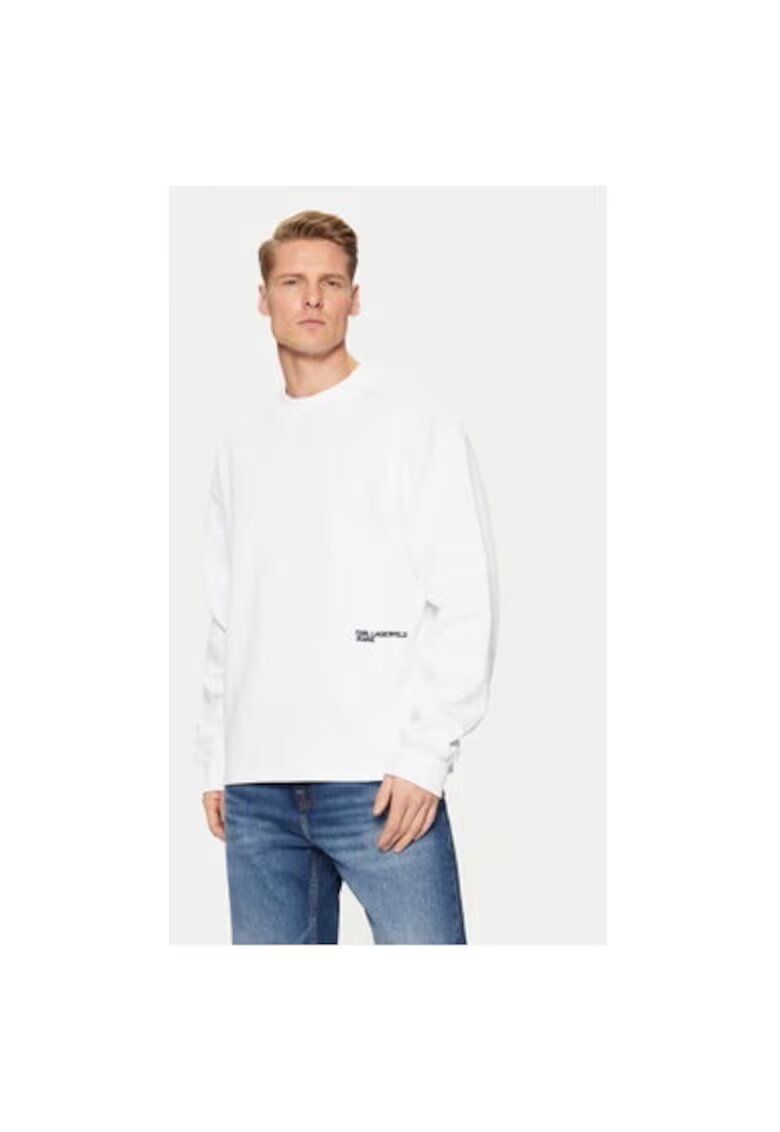 KARL LAGERFELD JEANS Мъжка блуза - 304613975 - Органичен памук - Бяла