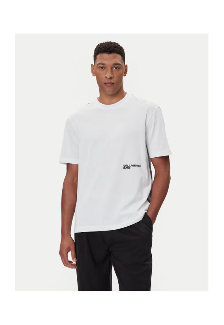 KARL LAGERFELD JEANS Мъжка тениска - бяла - памук