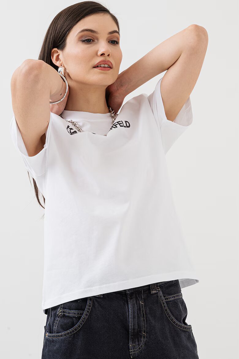 KARL LAGERFELD JEANS Памучна тениска Бял