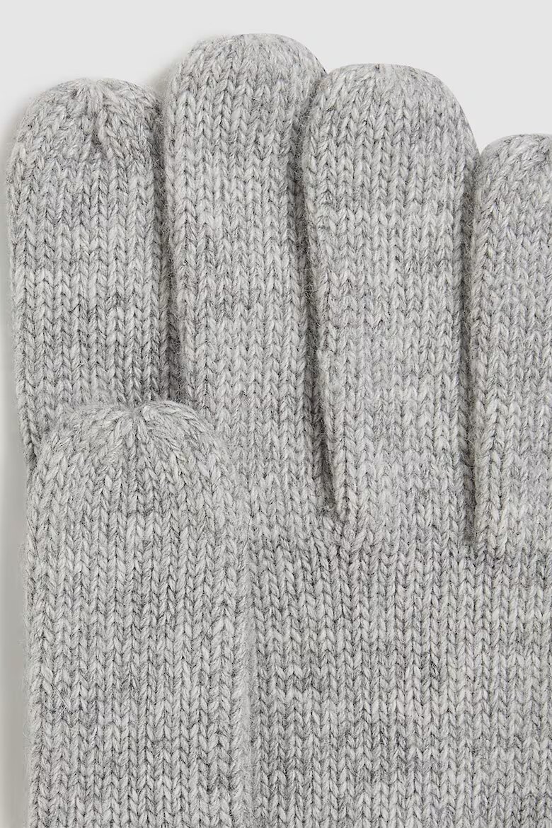 KARL LAGERFELD JEANS Плетени ръкавици с бродерия Светлосив меланж