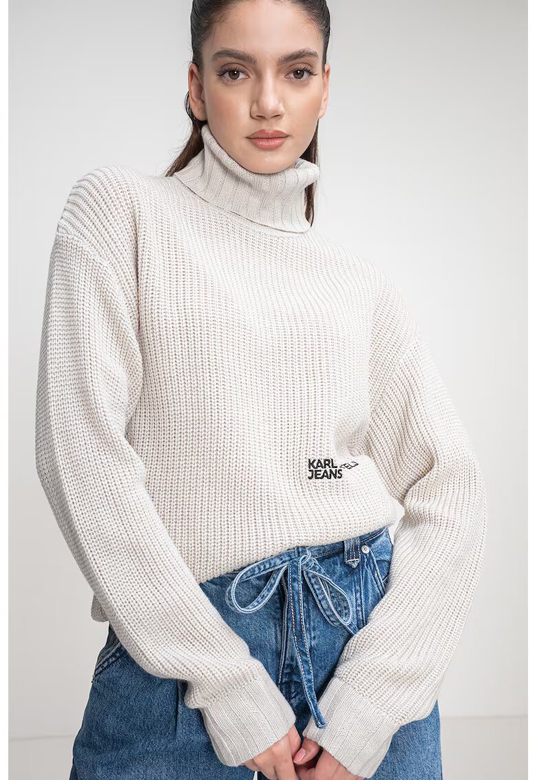 KARL LAGERFELD JEANS Поло с вълна - Слонова кост