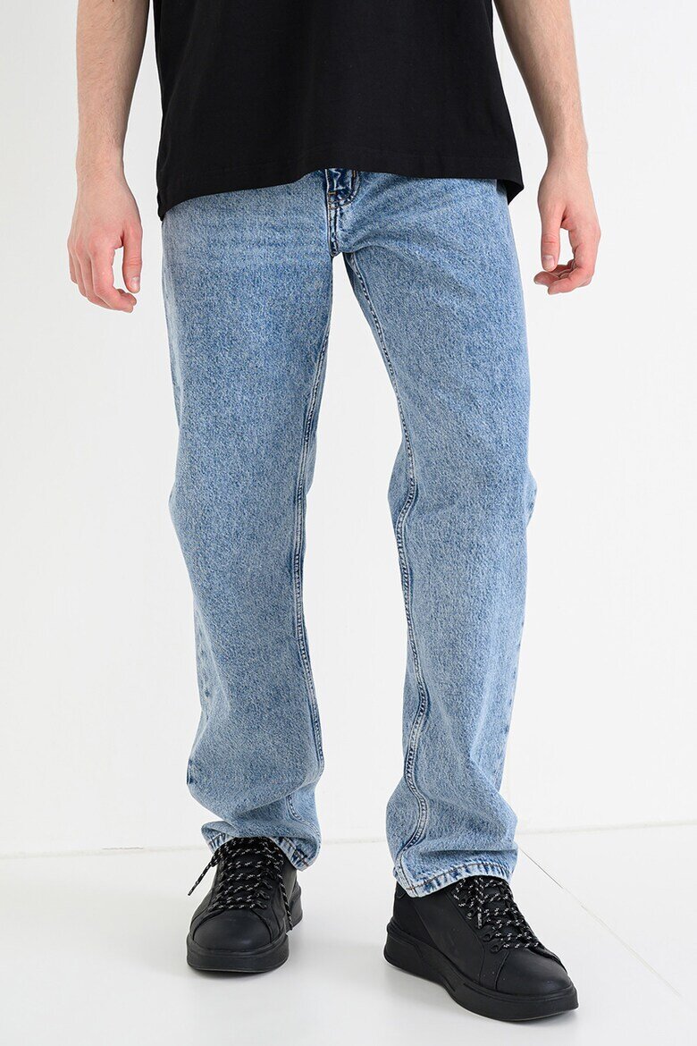KARL LAGERFELD JEANS Прави дънки с миди талия Син меланж