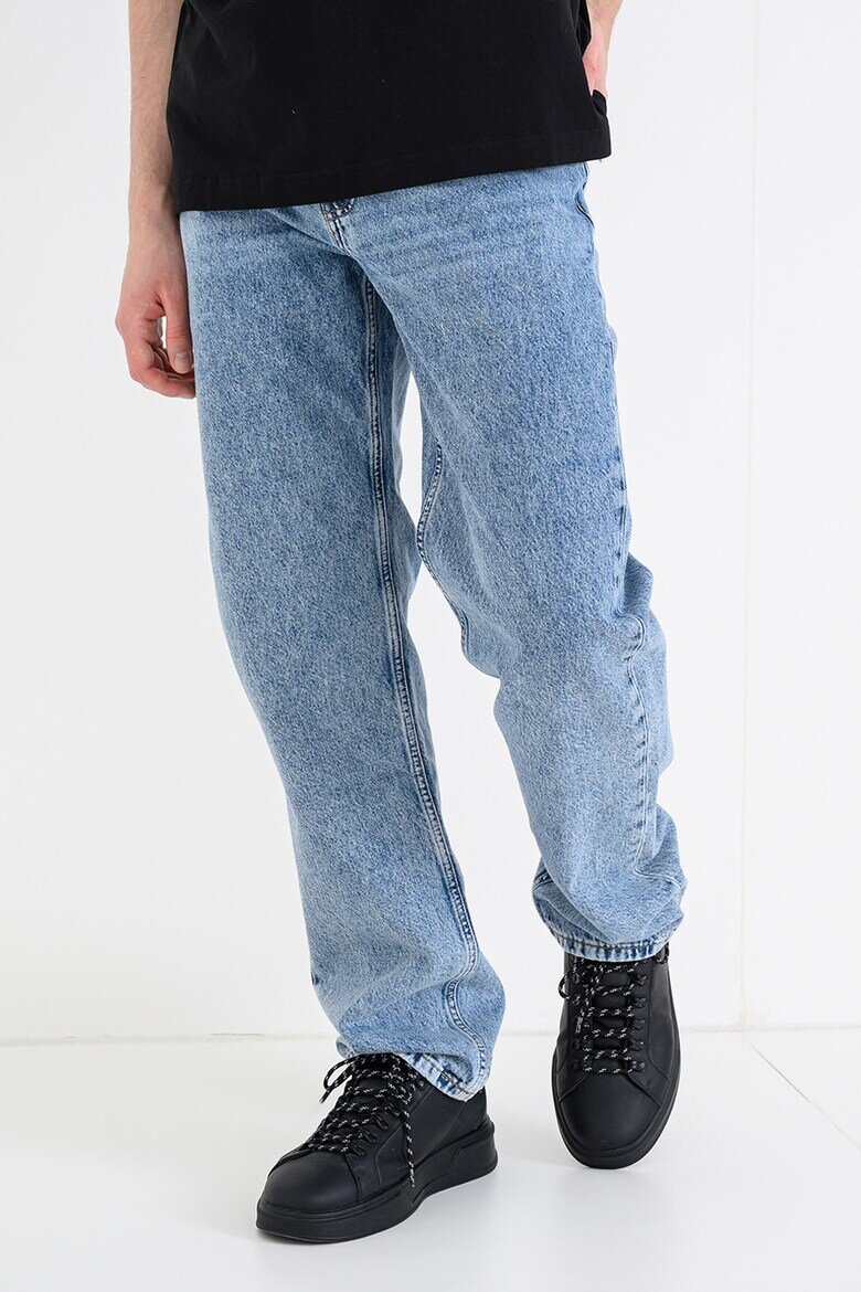 KARL LAGERFELD JEANS Прави дънки с миди талия Син меланж