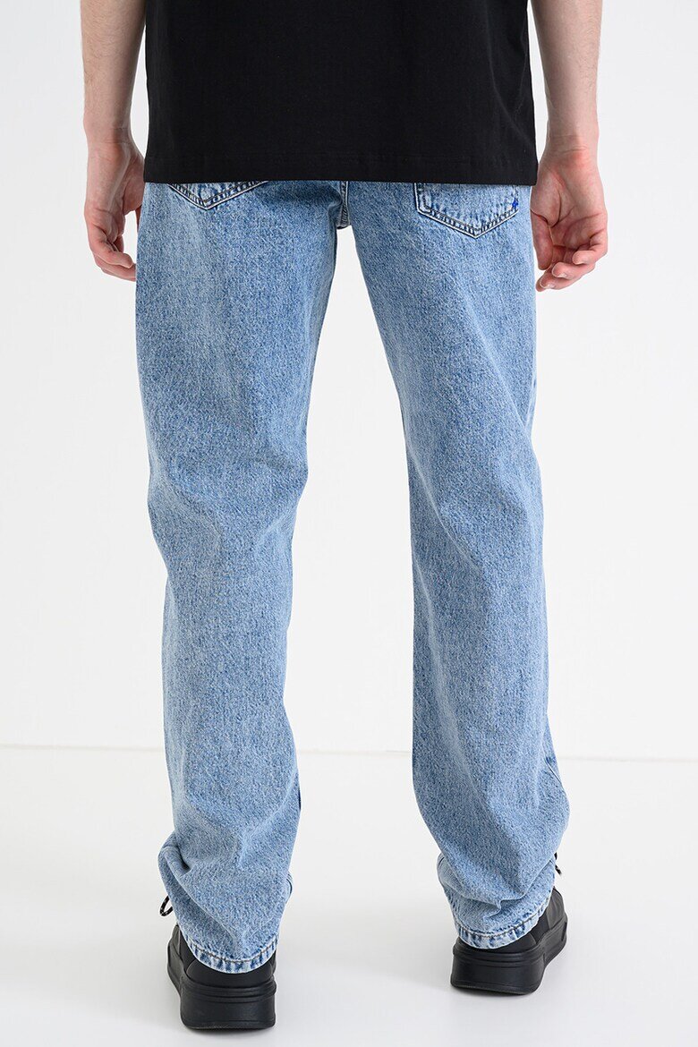 KARL LAGERFELD JEANS Прави дънки с миди талия Син меланж