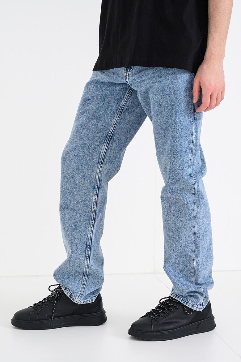 KARL LAGERFELD JEANS Прави дънки с миди талия Син меланж