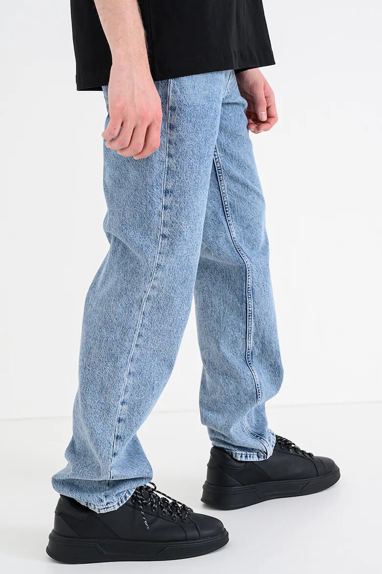 KARL LAGERFELD JEANS Прави дънки с миди талия Син меланж