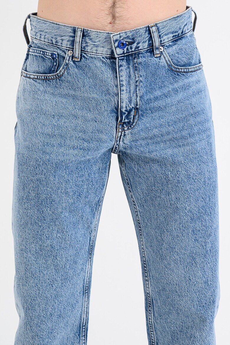 KARL LAGERFELD JEANS Прави дънки с миди талия Син меланж