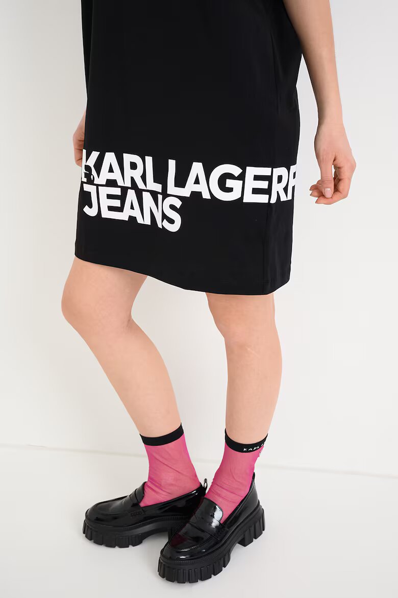 KARL LAGERFELD JEANS Рокля-тениска с лого Черен