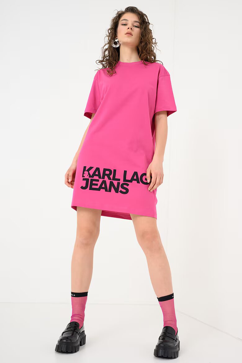 KARL LAGERFELD JEANS Рокля-тениска с лого Фуксия