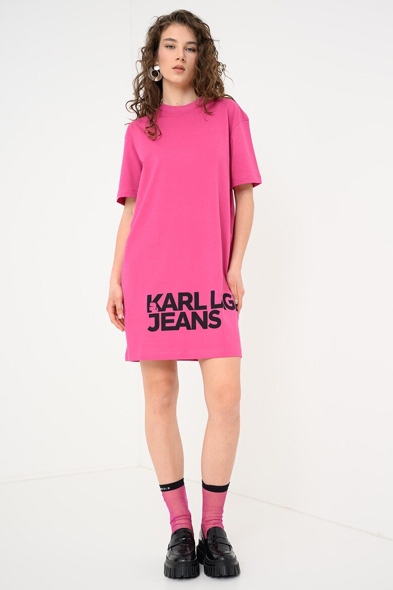 KARL LAGERFELD JEANS Рокля-тениска с лого Фуксия