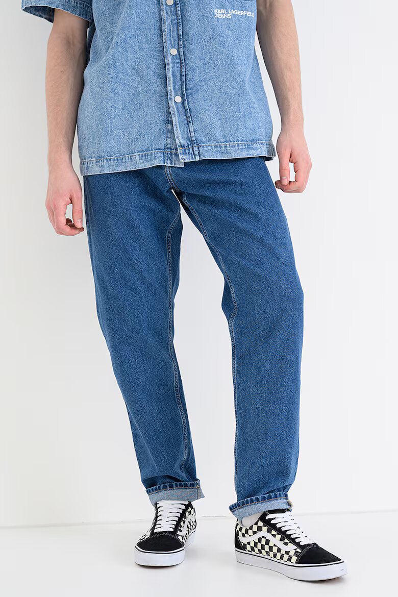 KARL LAGERFELD JEANS Скосени дънки с миди талия Син