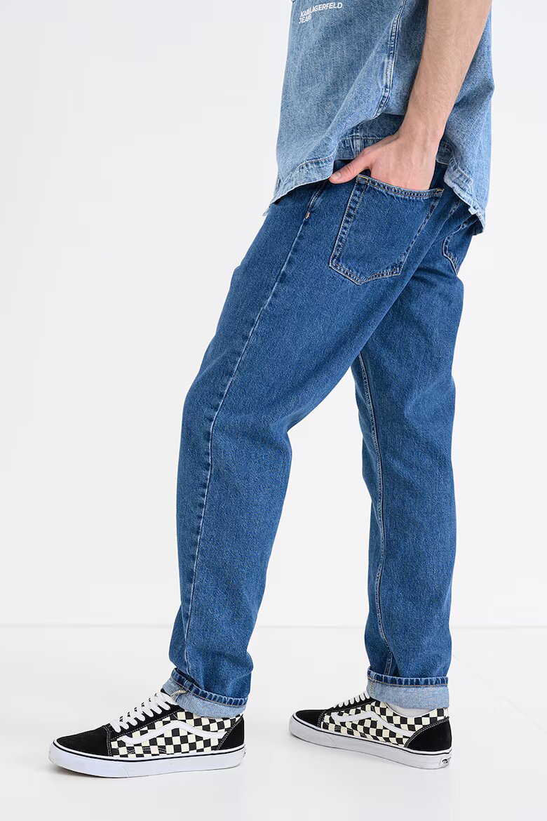 KARL LAGERFELD JEANS Скосени дънки с миди талия Син