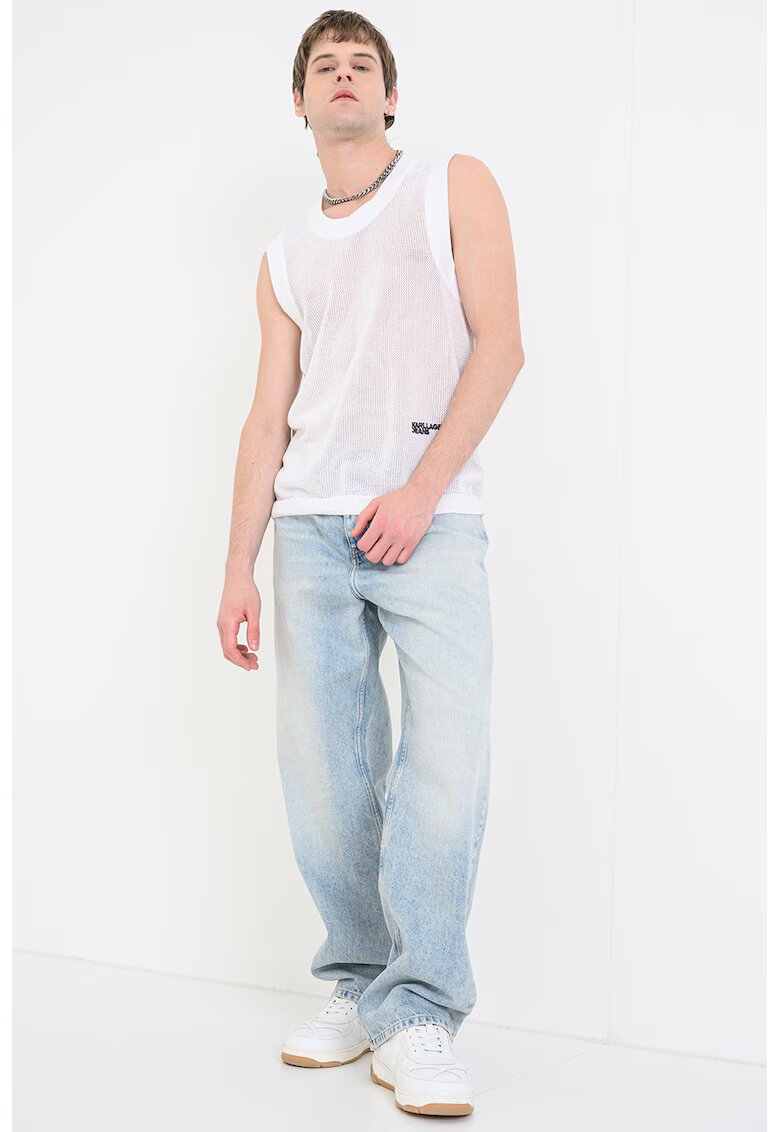 KARL LAGERFELD JEANS Тениска с ажур и лого