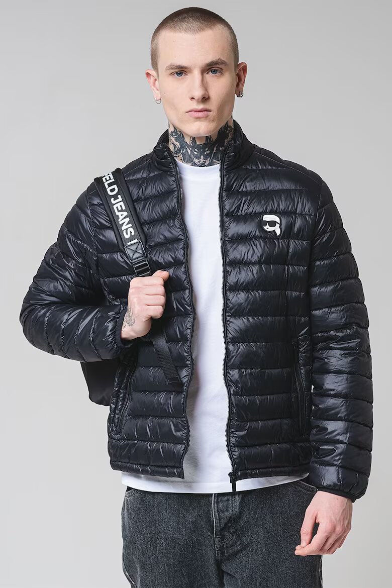 Karl Lagerfeld Капитонирано зимно яке Черен