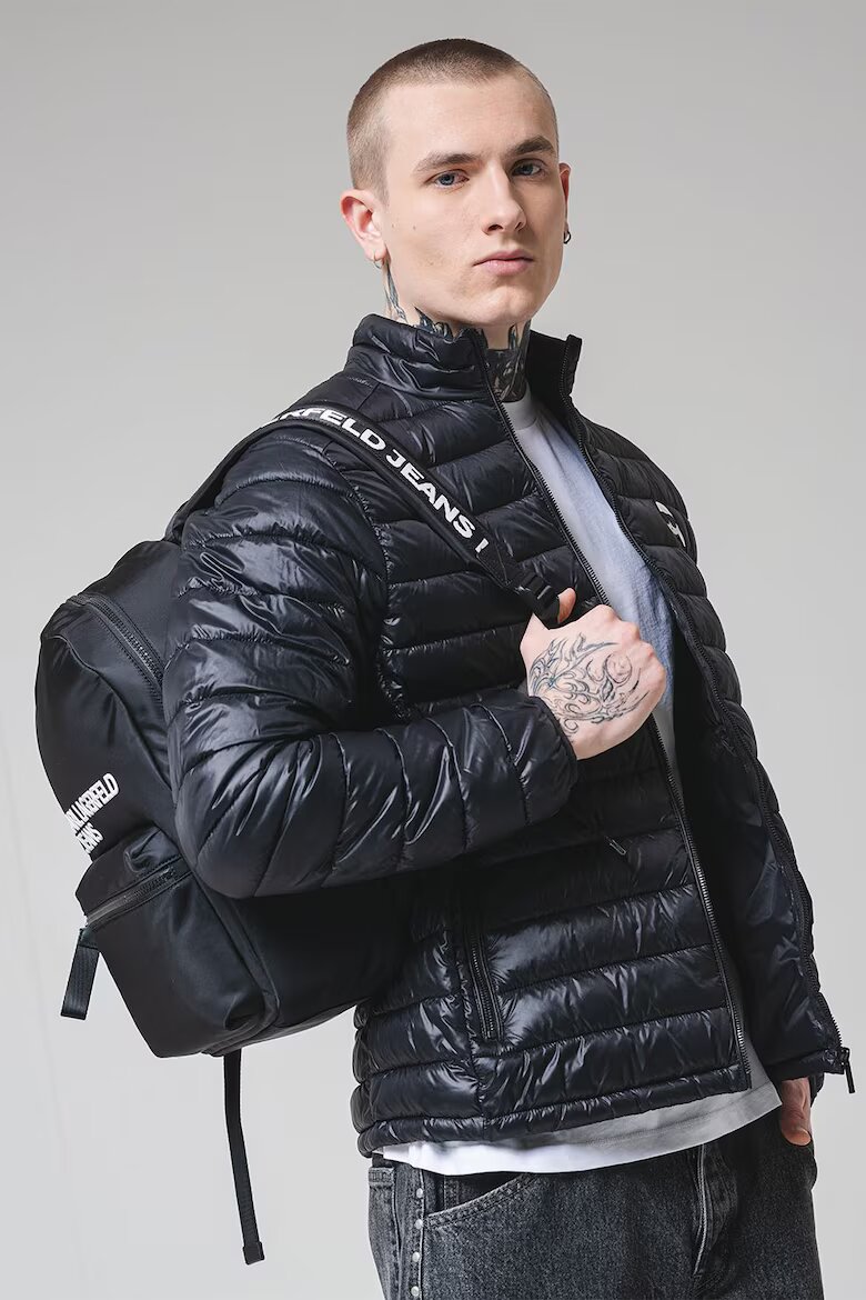Karl Lagerfeld Капитонирано зимно яке Черен