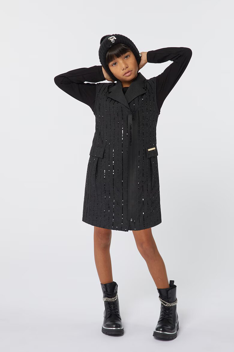 KARL LAGERFELD KIDS Блуза с лого Бял/Черен