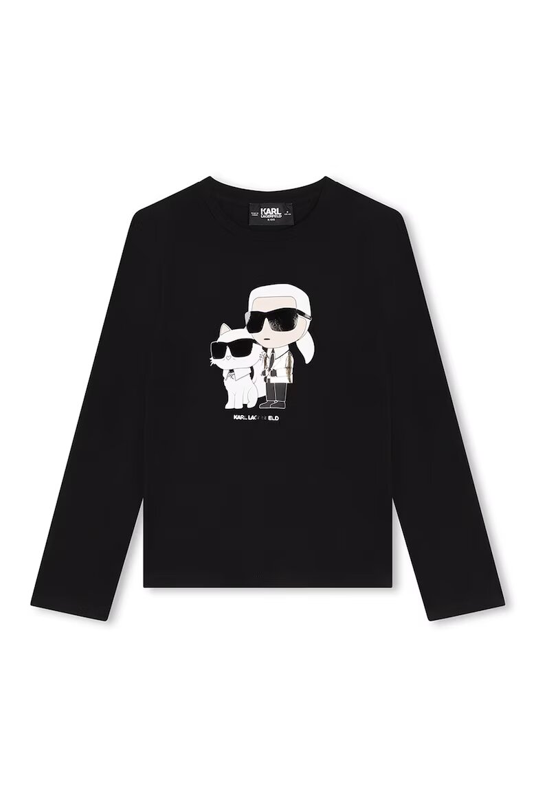 KARL LAGERFELD KIDS Блуза с лого Бял/Черен