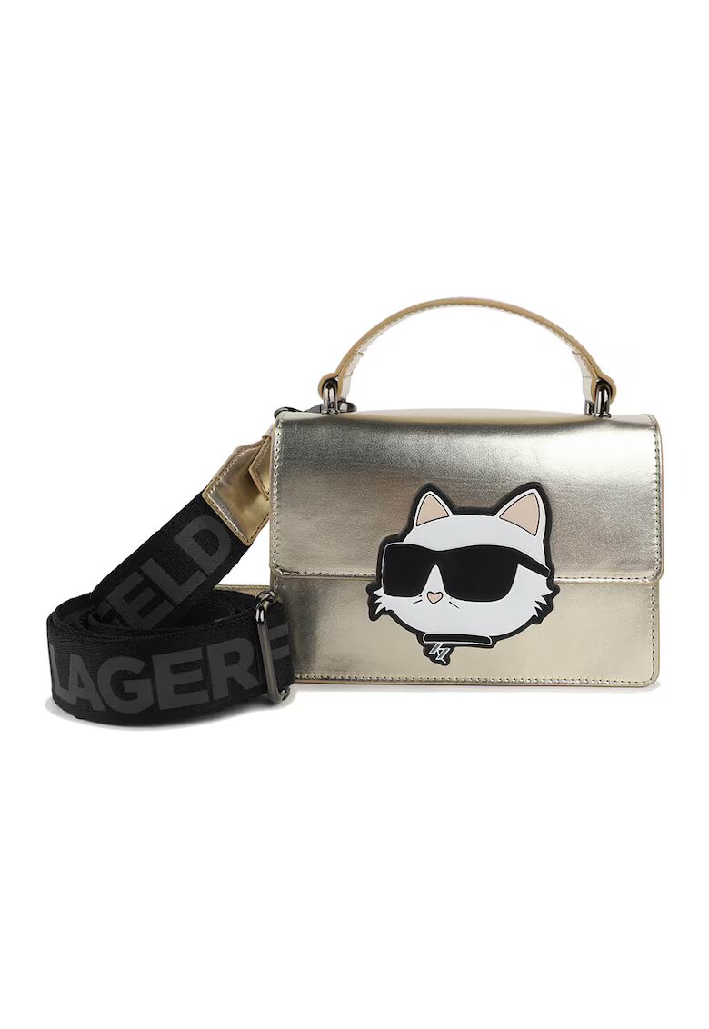 KARL LAGERFELD KIDS Чанта през рамото с лого - Златист/Черен