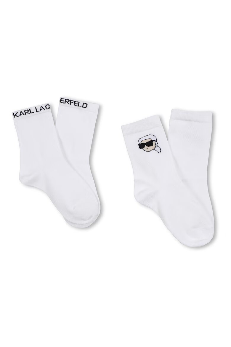 KARL LAGERFELD KIDS Чорапи с лого - 2 чифта Бял