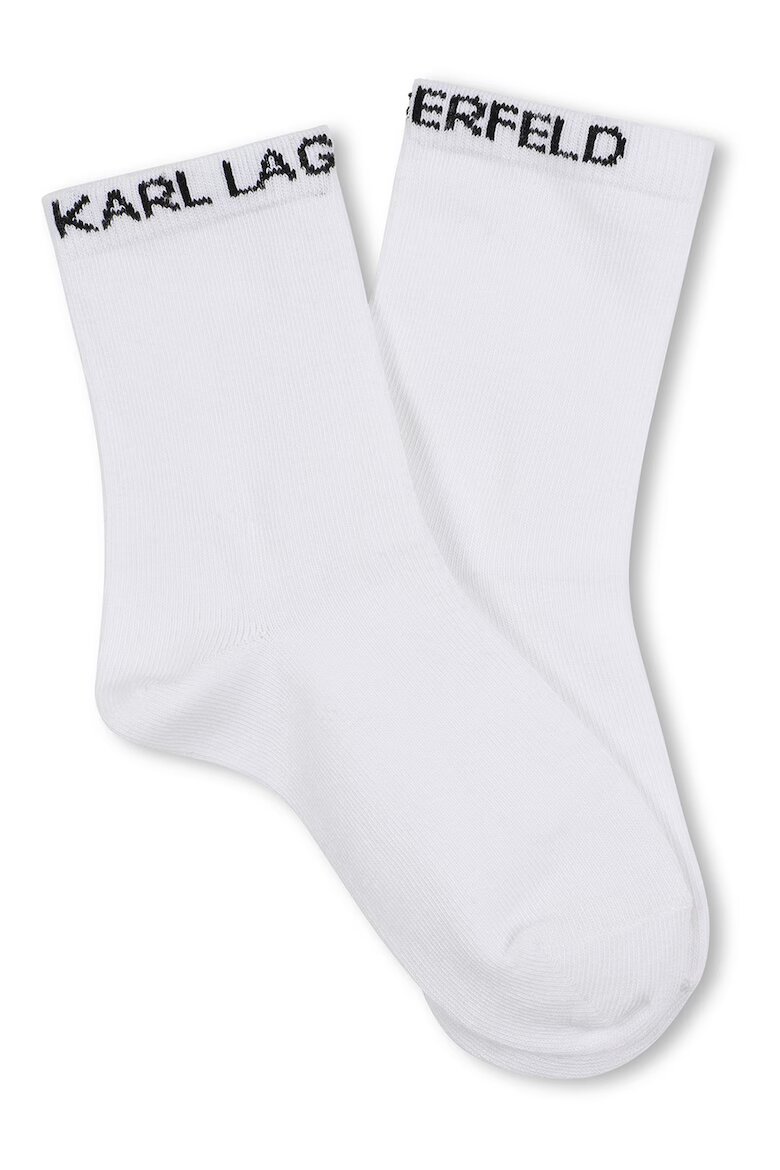 KARL LAGERFELD KIDS Чорапи с лого - 2 чифта Бял