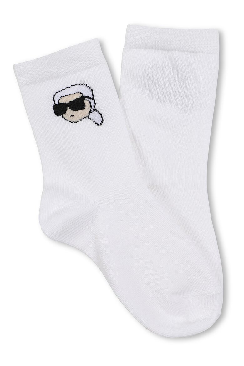 KARL LAGERFELD KIDS Чорапи с лого - 2 чифта Бял
