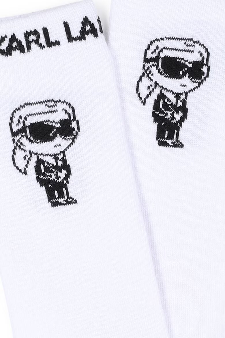 KARL LAGERFELD KIDS Дълги чорапи с принт Избеляло черно/Бял