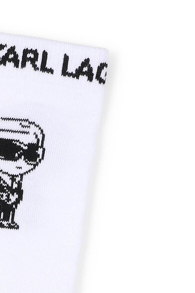 KARL LAGERFELD KIDS Дълги чорапи с принт Избеляло черно/Бял