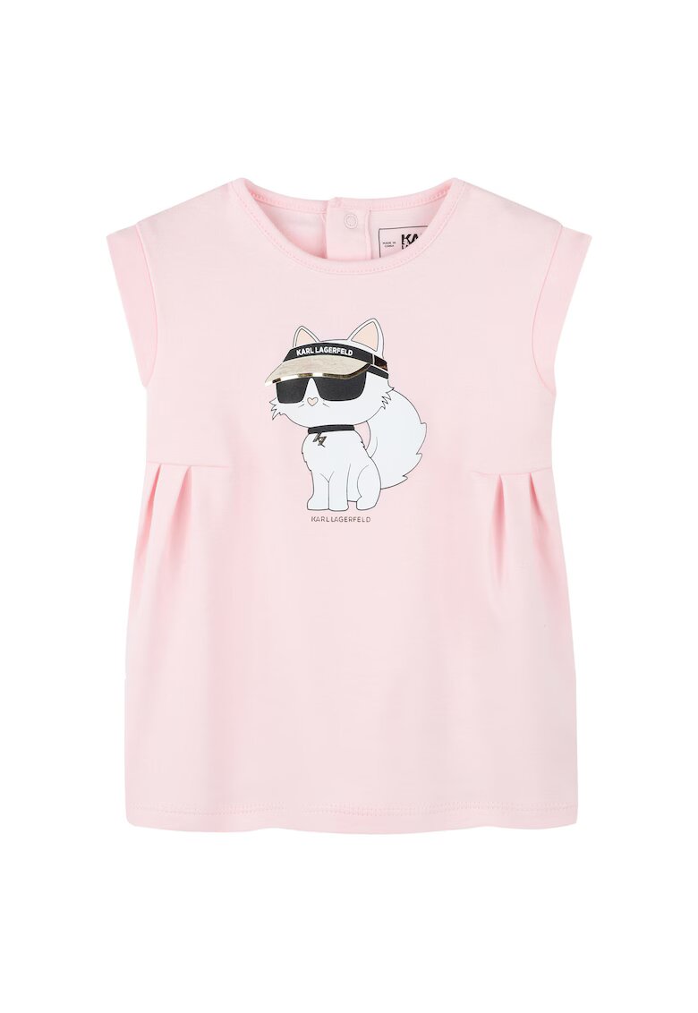 KARL LAGERFELD KIDS Детска рокля за момиче Karl Lagerfeld - Z30510 475 - Органичен памук