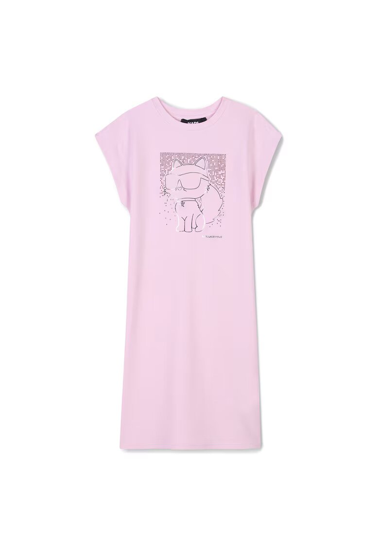 KARL LAGERFELD KIDS Детска рокля за момичета Karl Lagerfeld - Z30456 46 - Органичен памук/Модал - Розова