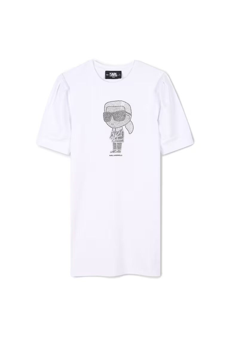 KARL LAGERFELD KIDS Детска рокля за момичета Karl Lagerfeld - Z30458 10 - Органичен памук/модал - Бяла
