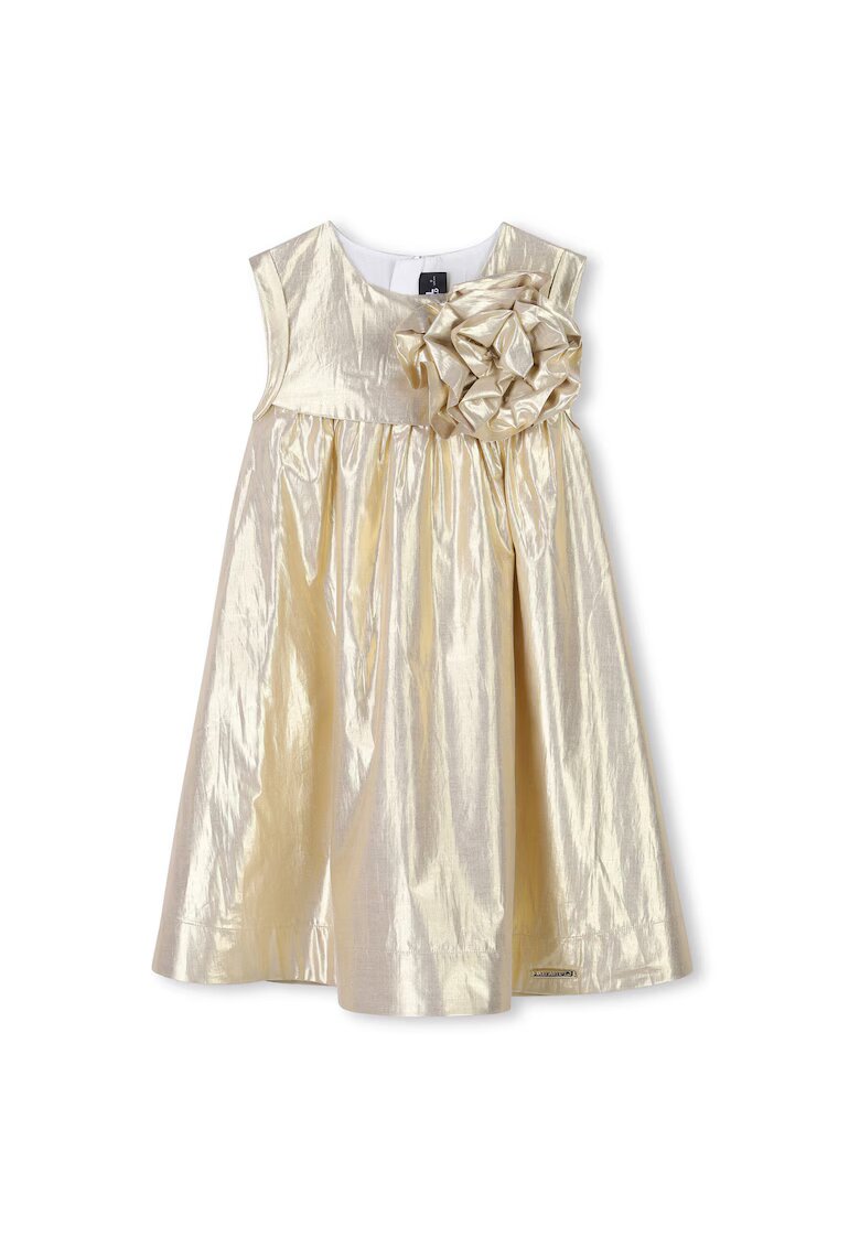 KARL LAGERFELD KIDS Детска рокля за момичета Karl Lagerfeld - златиста