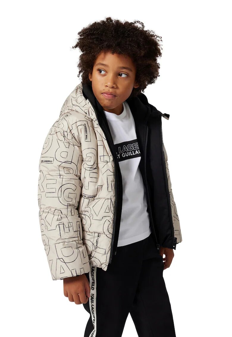 KARL LAGERFELD KIDS Двулицево зимно яке - Черен/Камел