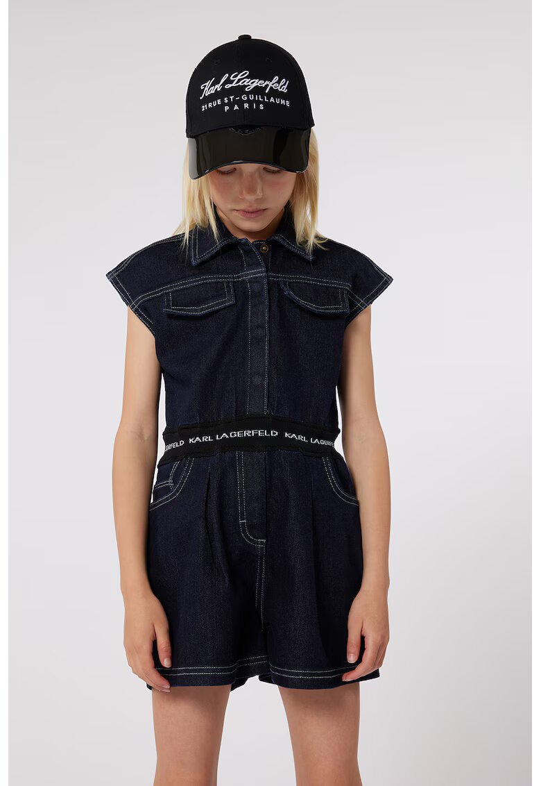 KARL LAGERFELD KIDS Къс гащеризон от деним