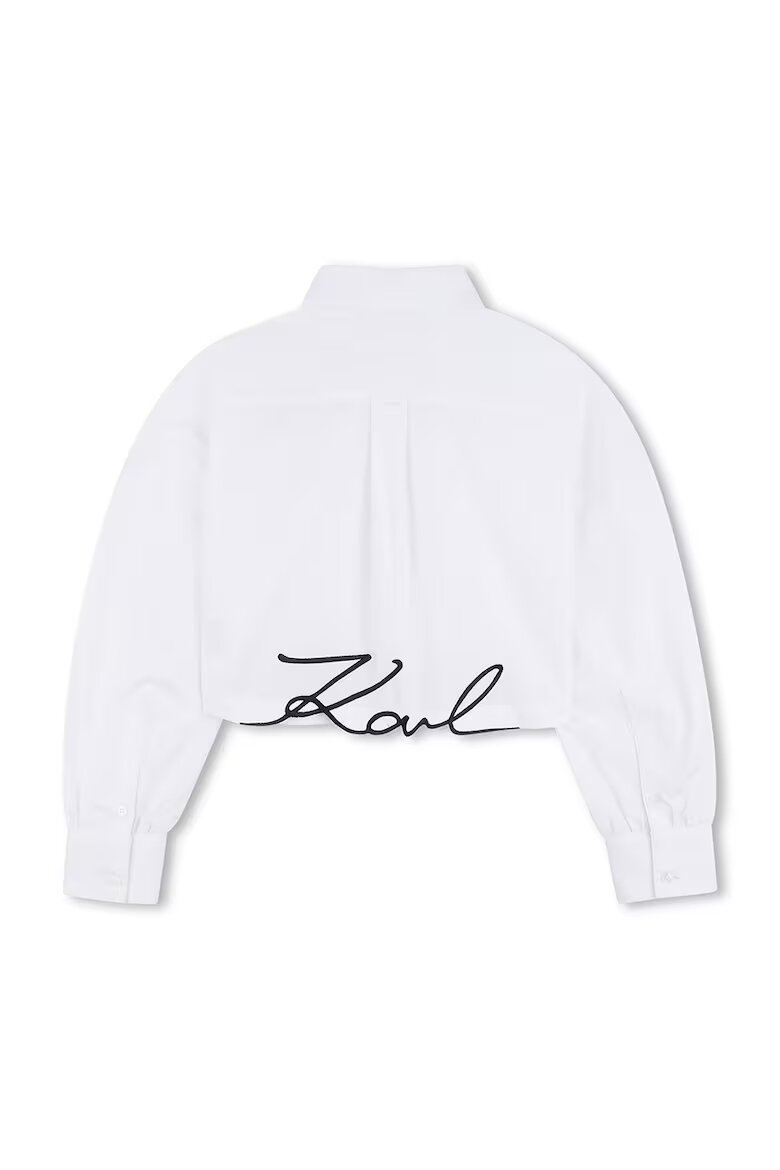 KARL LAGERFELD KIDS Къса риза с лого Избеляло черно/Мръснобял
